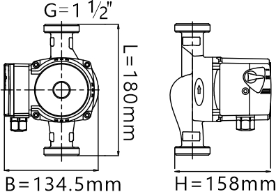 ЦИРКУЛЯЦИОННЫЙ НАСОС С 3 РЕГУЛИРОВКОЙ СКОРОСТИ 25-8G РАЗМЕРЫ